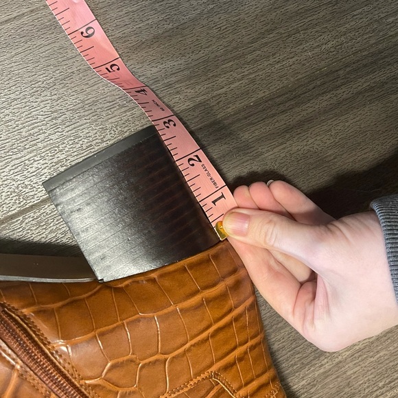 Franco Sarto Brown Faux Crocodile Leather Boots - Picture 11 of 11